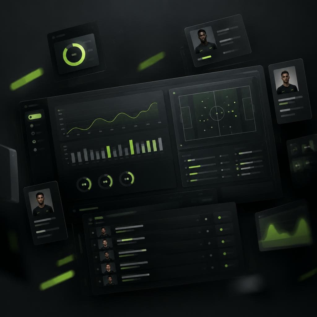 Painel com números e atletas